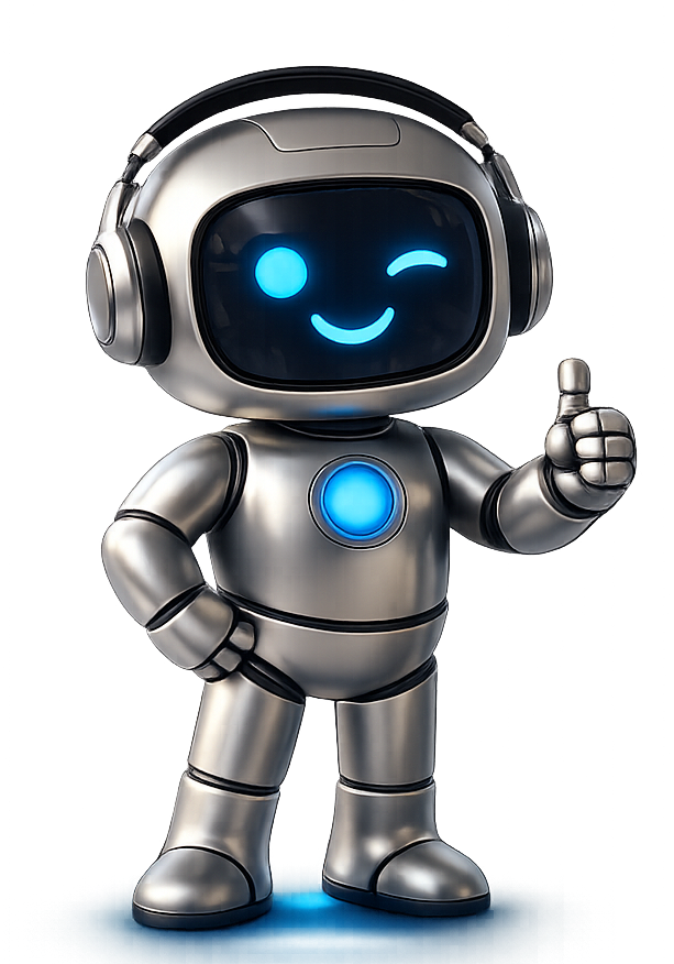 BassMarker Pro robot mascot giving a thumbs up